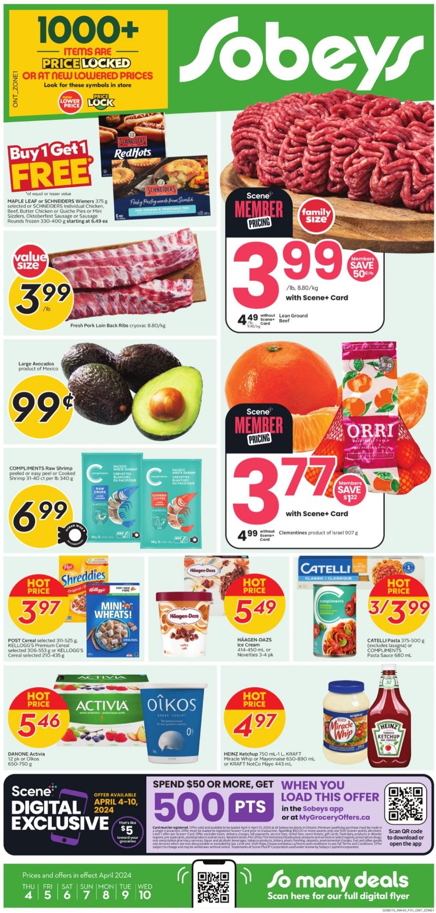 Sobeys Flyer ON April 4 to April 10, 2024. Save Now 💥