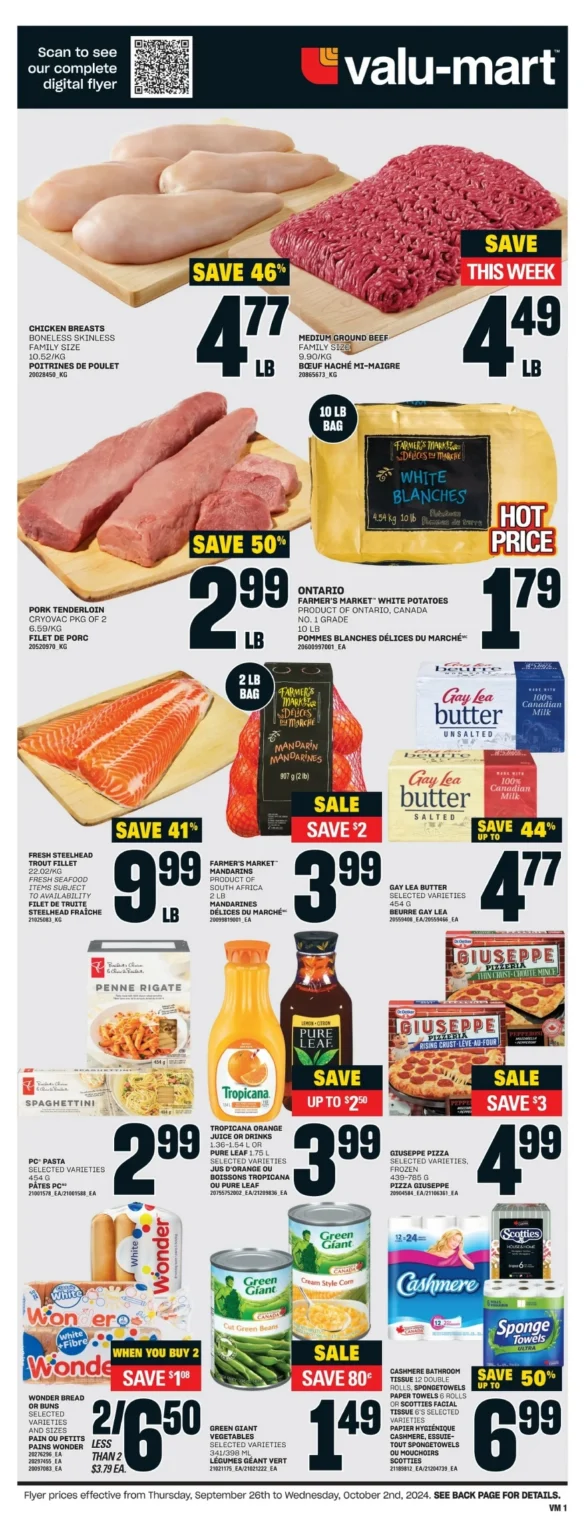 valu mart flyer september 26 october 2 3