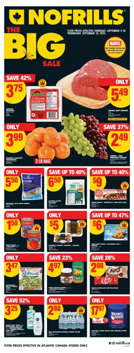 No Frills Flyer (ATLANTIC) October 30 to November 5, 2025 No Frills Atlantic Flyer from September 4, 2025 - Week36 - top grocery deals, fresh produce, meat, and household essentials for current and Next Week.