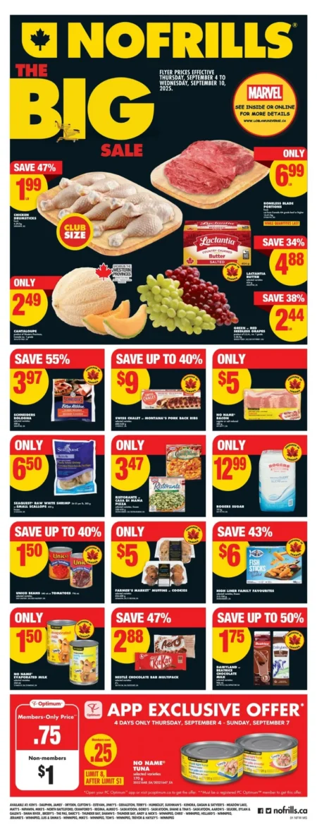 No Frills WEST Flyer October 30 to November 5, 2025 No Frills West Flyer from September 4, 2025 - Week36 - with top grocery deals, fresh produce, meat, and household essentials for current and Next Week
