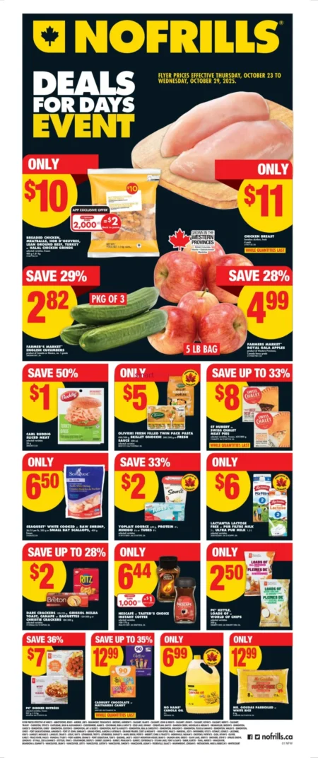 No Frills Flyer WEST October 23 to October 29, 2025 No Frills West Flyer Week 43 with top grocery deals, fresh produce, meat, and household essentials. Weekly savings and limited-time discounts.