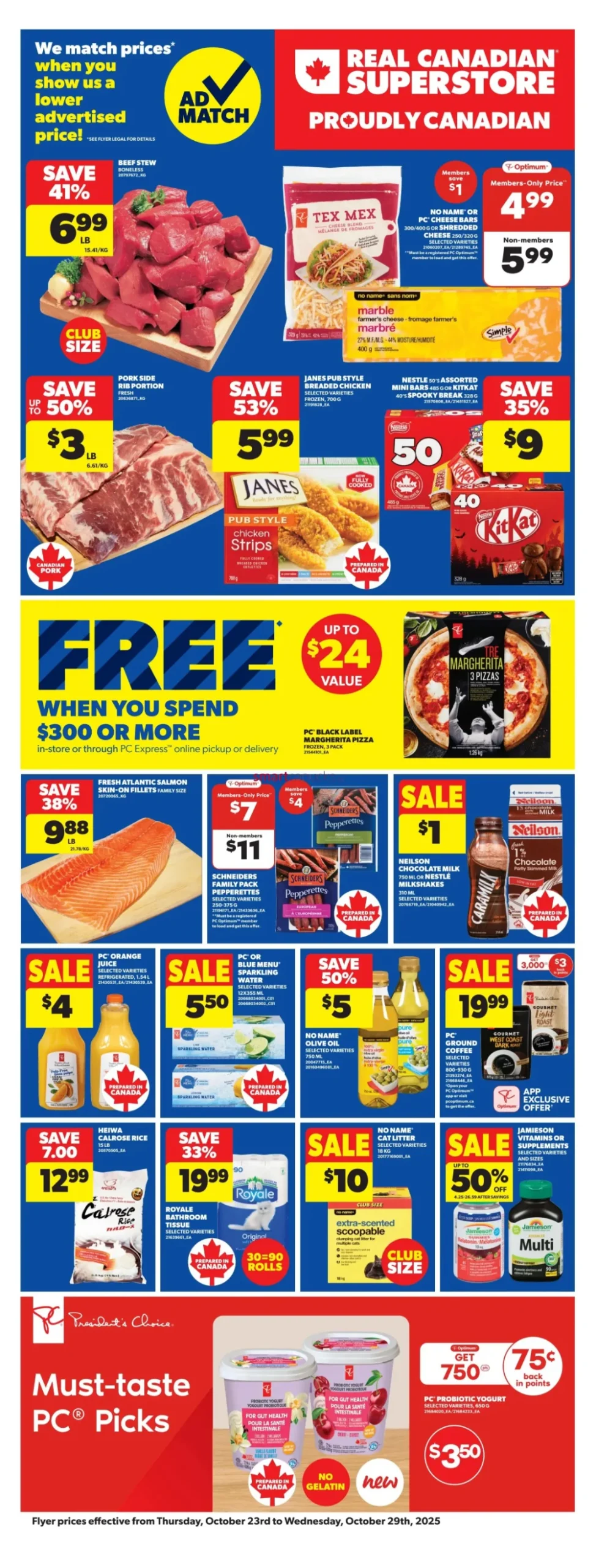 Real Canadian Superstore Flyer ON October 23 to October 29, 2025 Real Canadian Superstore Ontario Circular October 23, 2025 - Week 43 - top deals on groceries, household items, and PC Optimum offers.